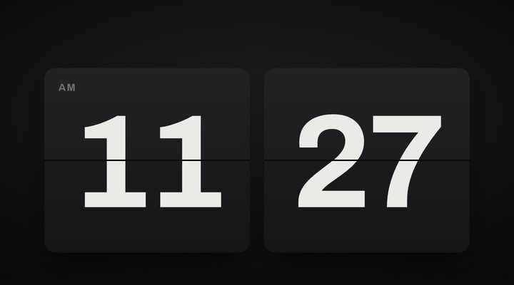 Noir flip clock style